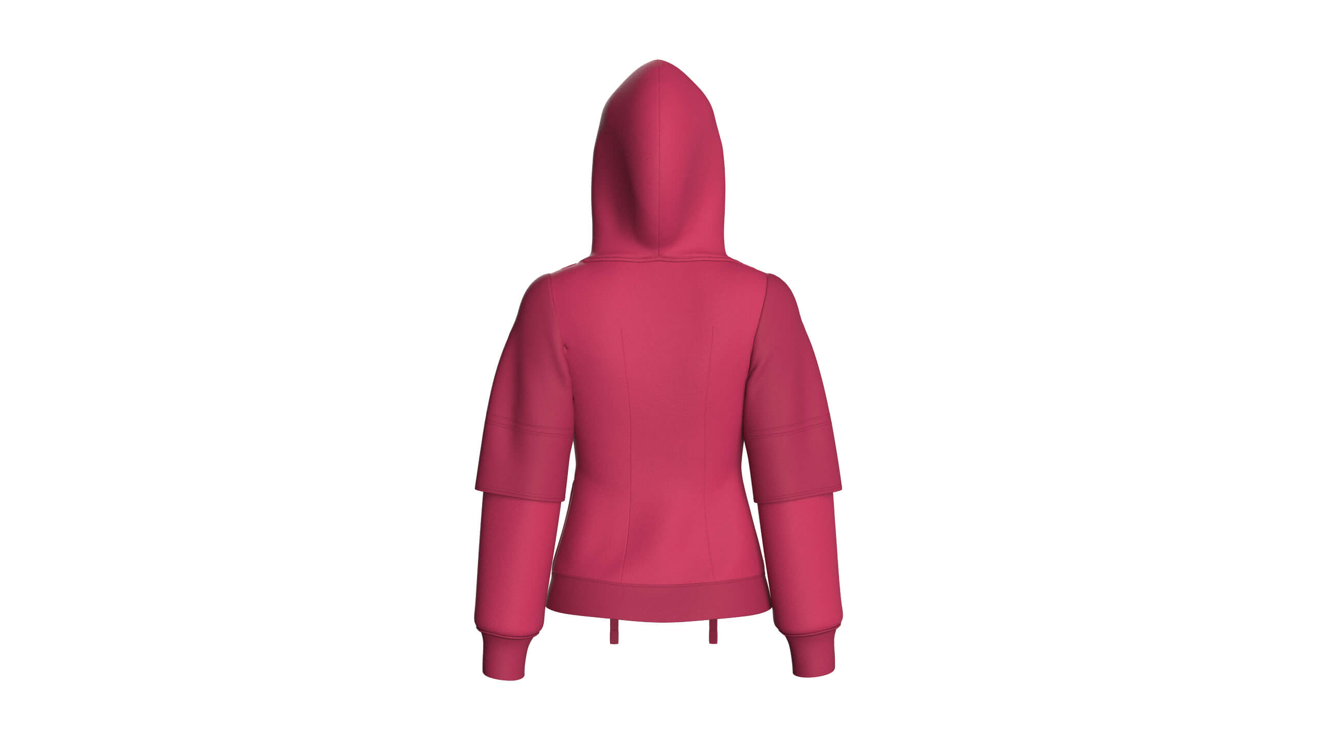 Girls Pullover Hoodie with Layered Sleeves 3D Model