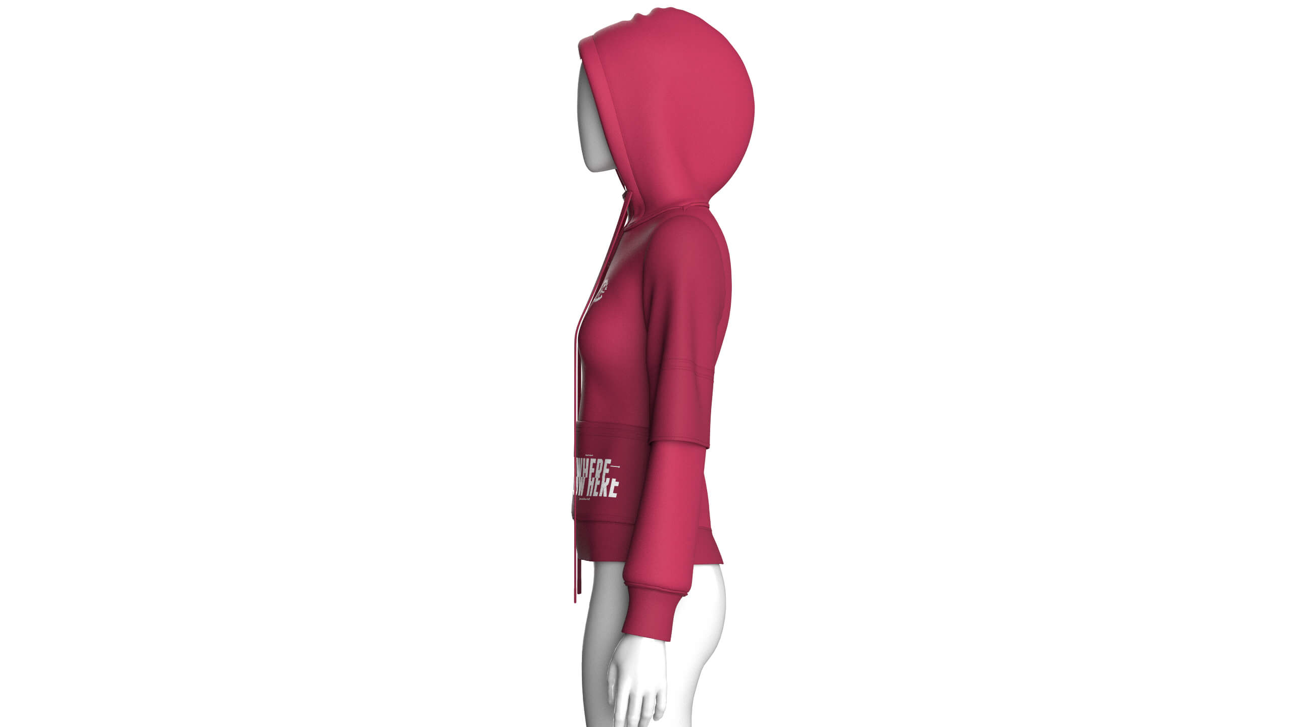 Girls Pullover Hoodie with Layered Sleeves 3D Model