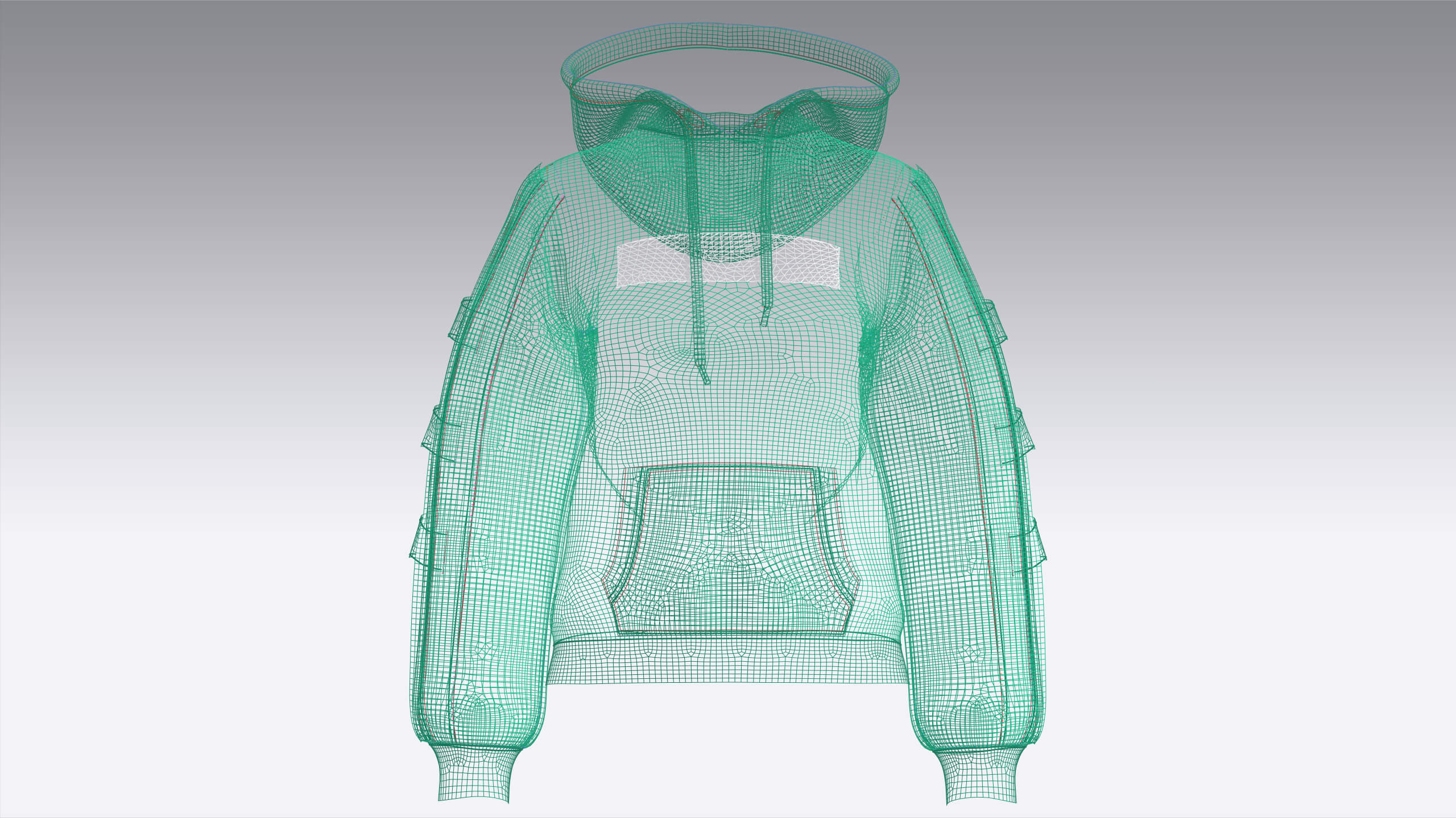 Girls Pullover Hoodie with Side-Tab Sleeves 3D Model