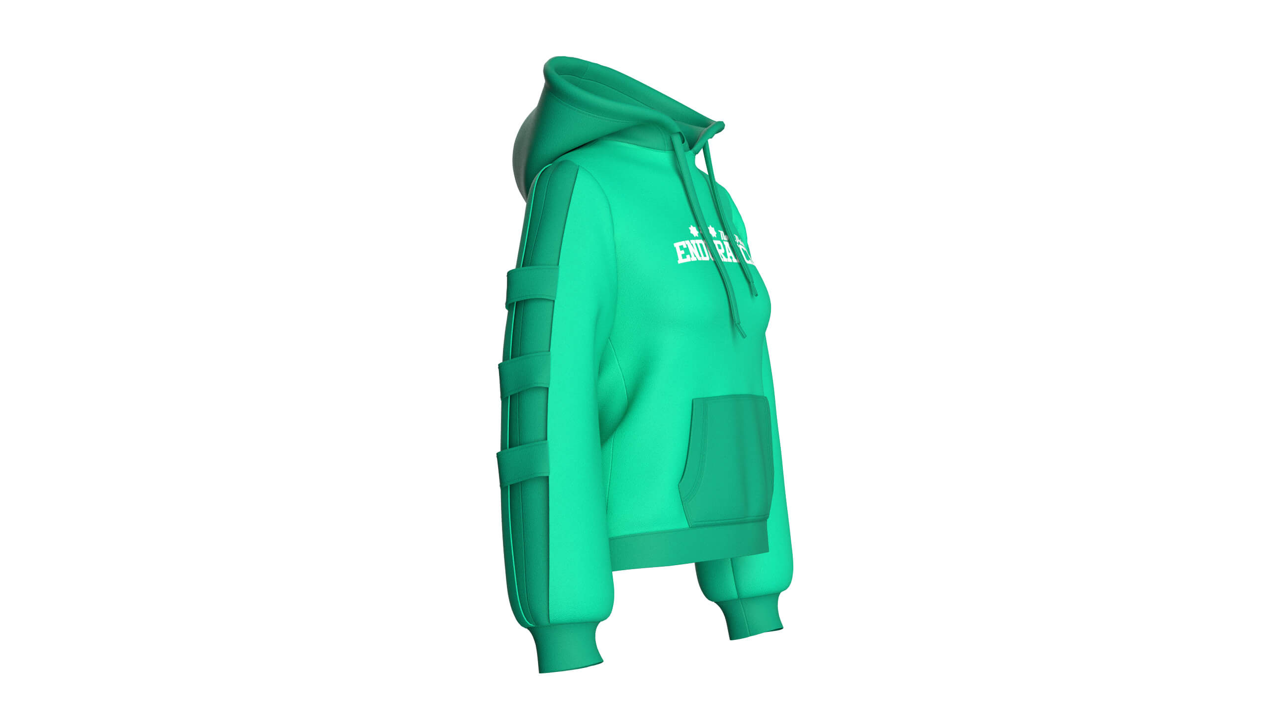 Girls Pullover Hoodie with Side-Tab Sleeves 3D Model