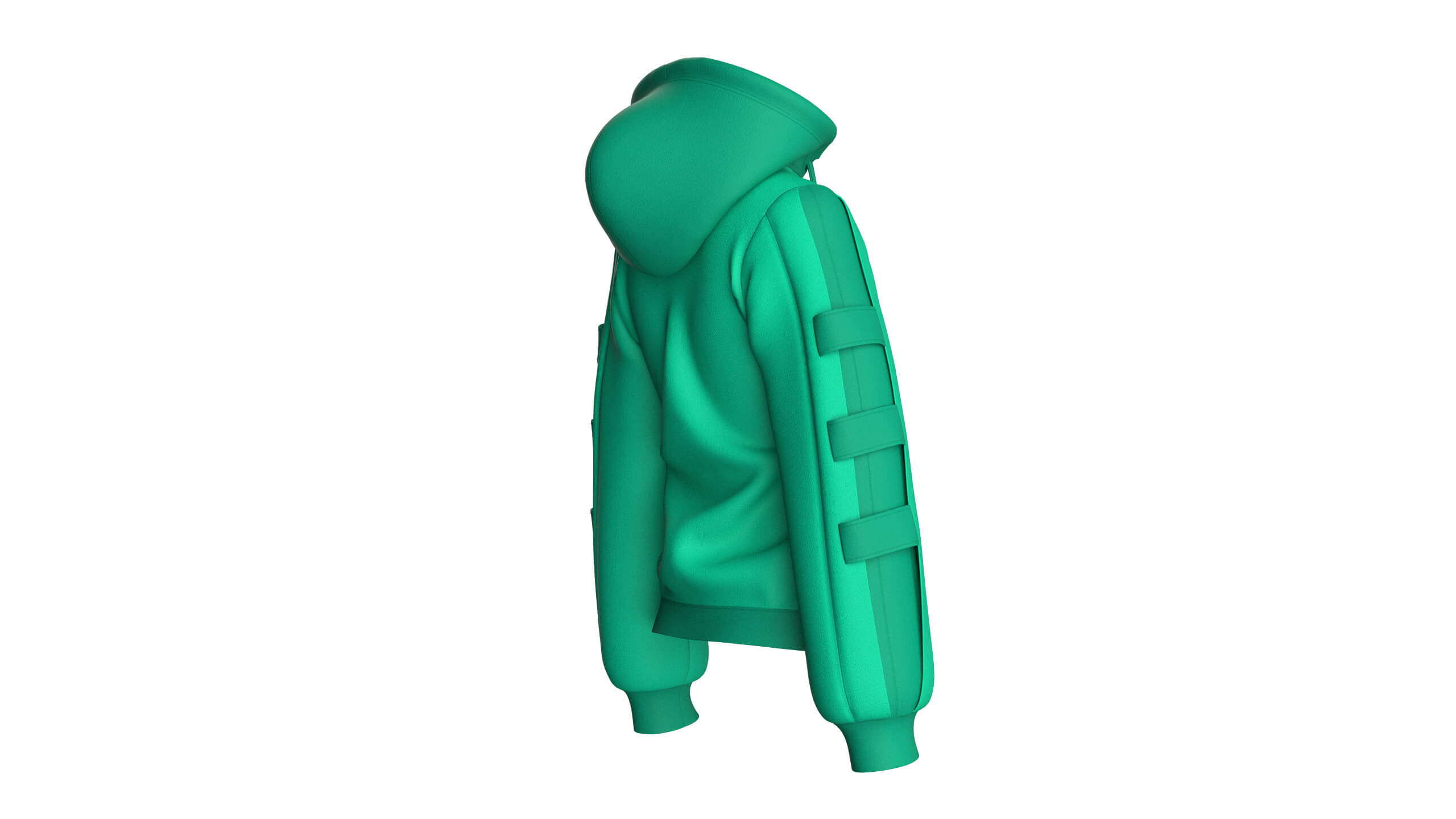 Girls Pullover Hoodie with Side-Tab Sleeves 3D Model