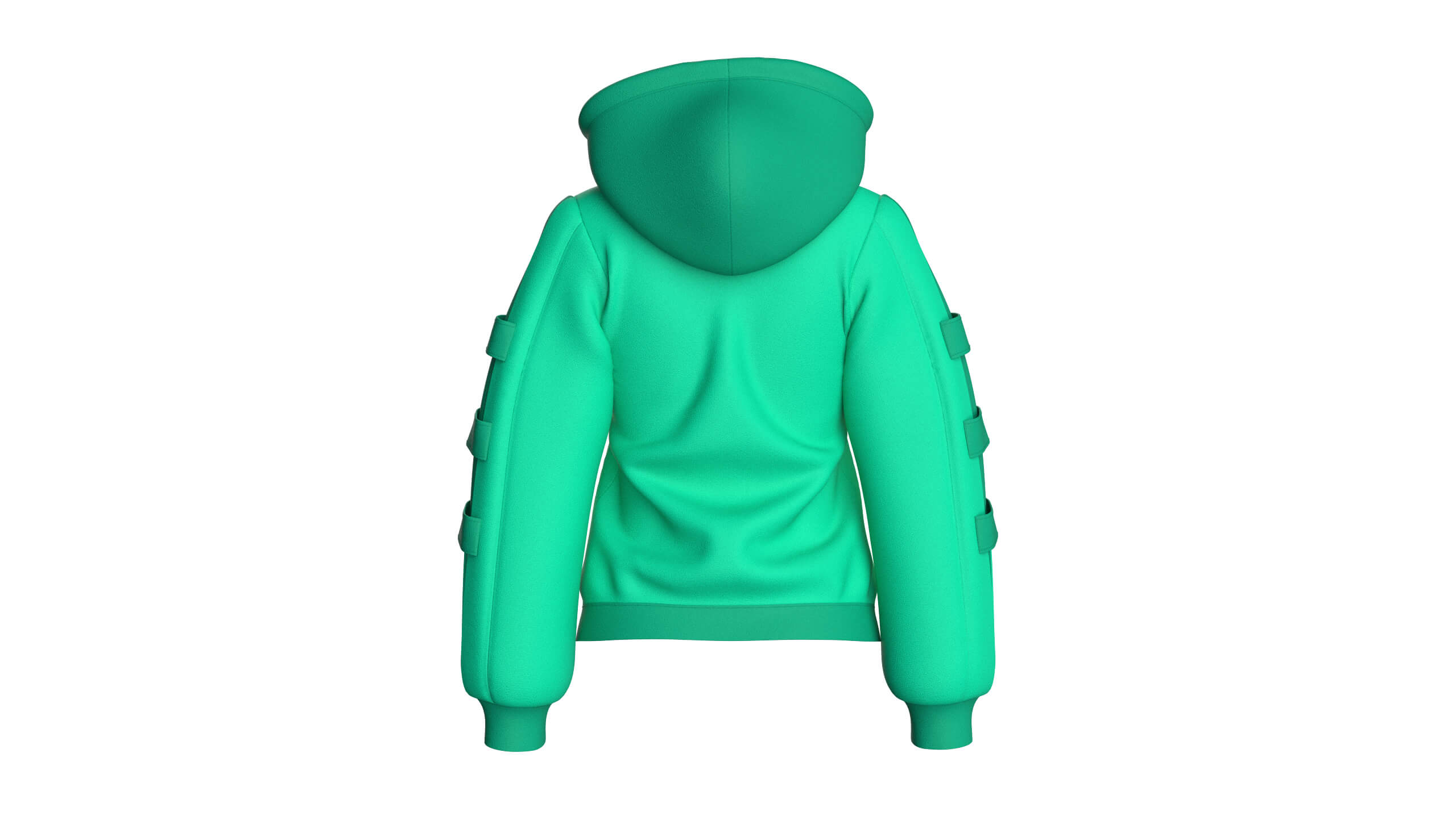 Girls Pullover Hoodie with Side-Tab Sleeves 3D Model