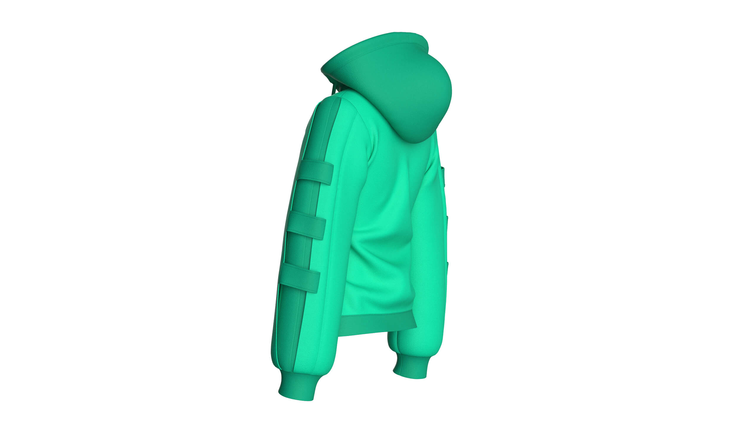 Girls Pullover Hoodie with Side-Tab Sleeves 3D Model