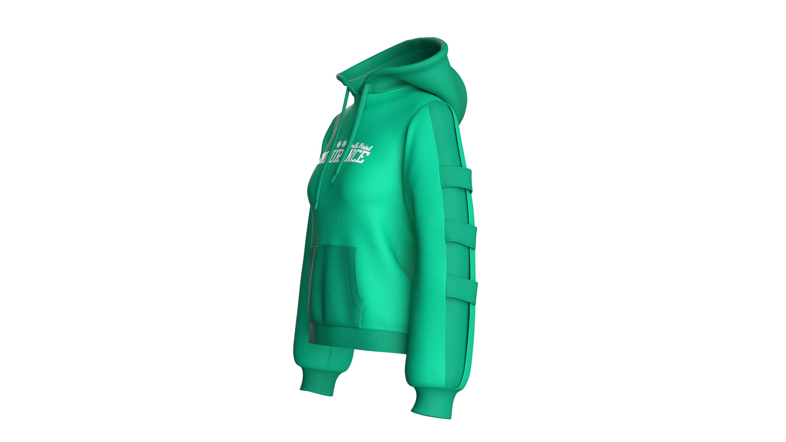 Girls Pullover Hoodie with Side-Tab Sleeves 3D Model
