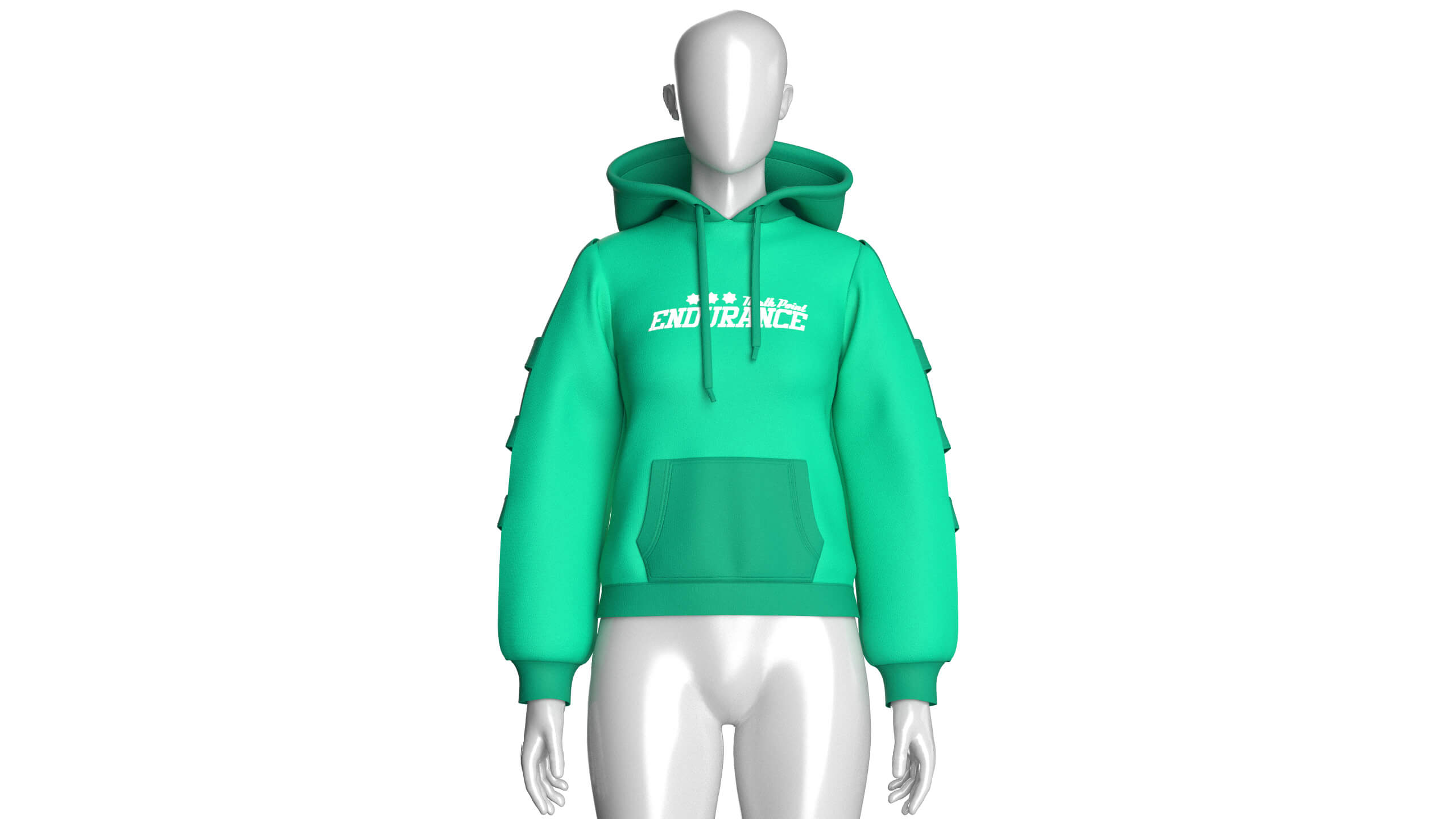 Girls Pullover Hoodie with Side-Tab Sleeves 3D Model
