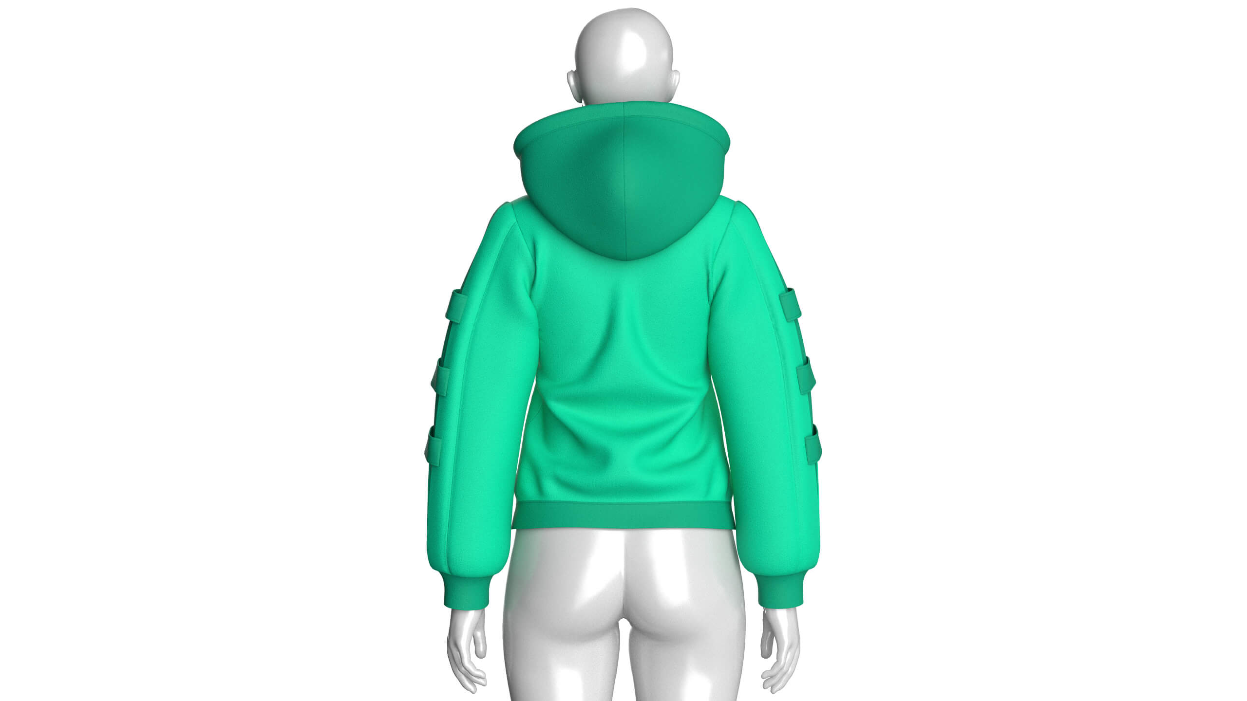Girls Pullover Hoodie with Side-Tab Sleeves 3D Model