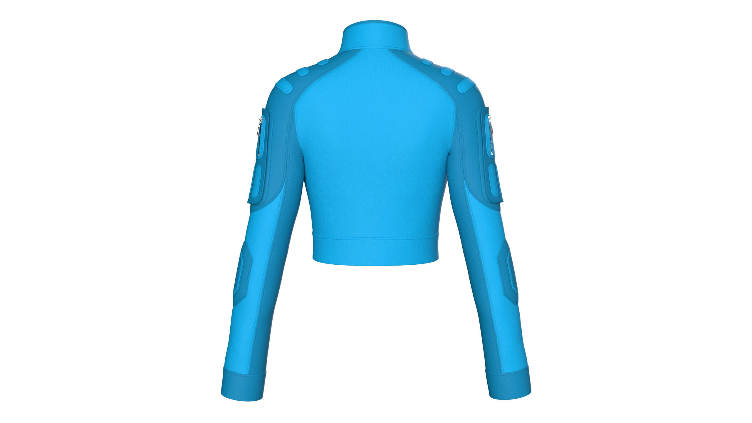 Girls Raglan Sleeve Half-Zip Crop Jacket 3D Model