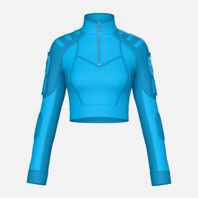 Girls Raglan Sleeve Half-Zip Crop Jacket