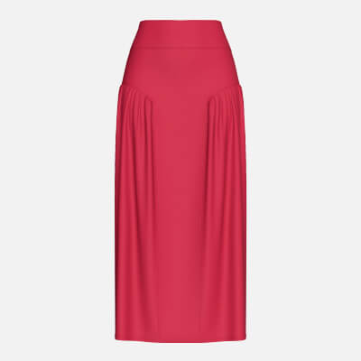 Girls Red High-Waist Maxi Skirt