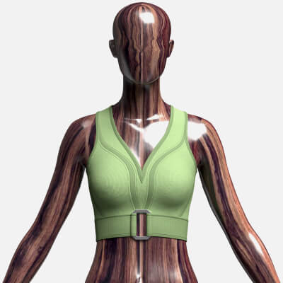 Girls Ribbed Bralette Top with Buckle Detail