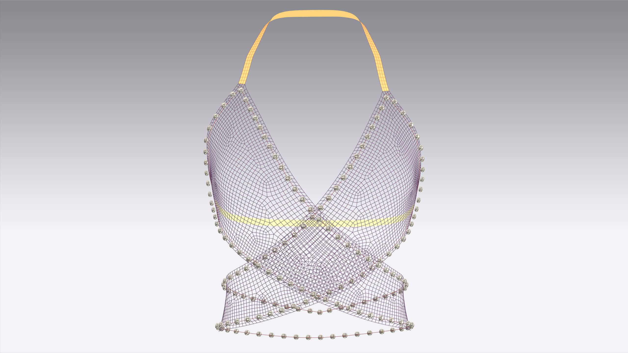Girls Ribbed Criss-Cross Halter Top 3D Model