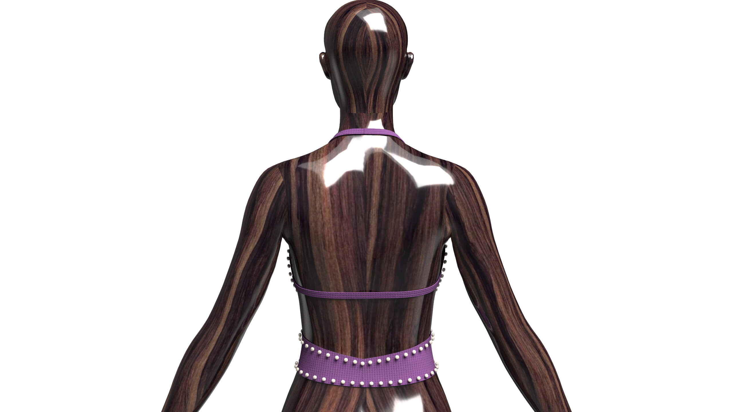 Girls Ribbed Criss-Cross Halter Top 3D Model