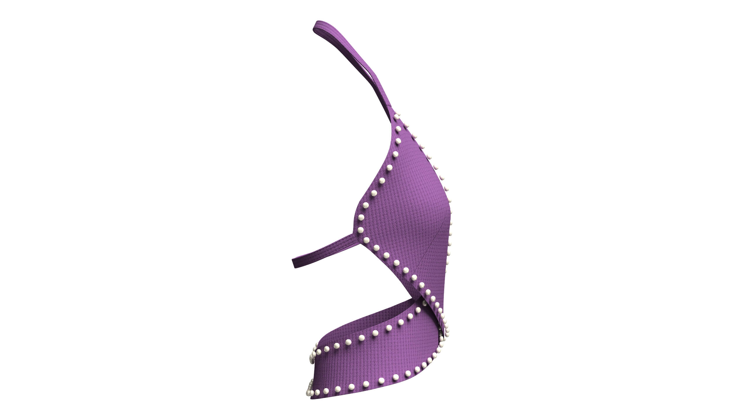 Girls Ribbed Criss-Cross Halter Top 3D Model