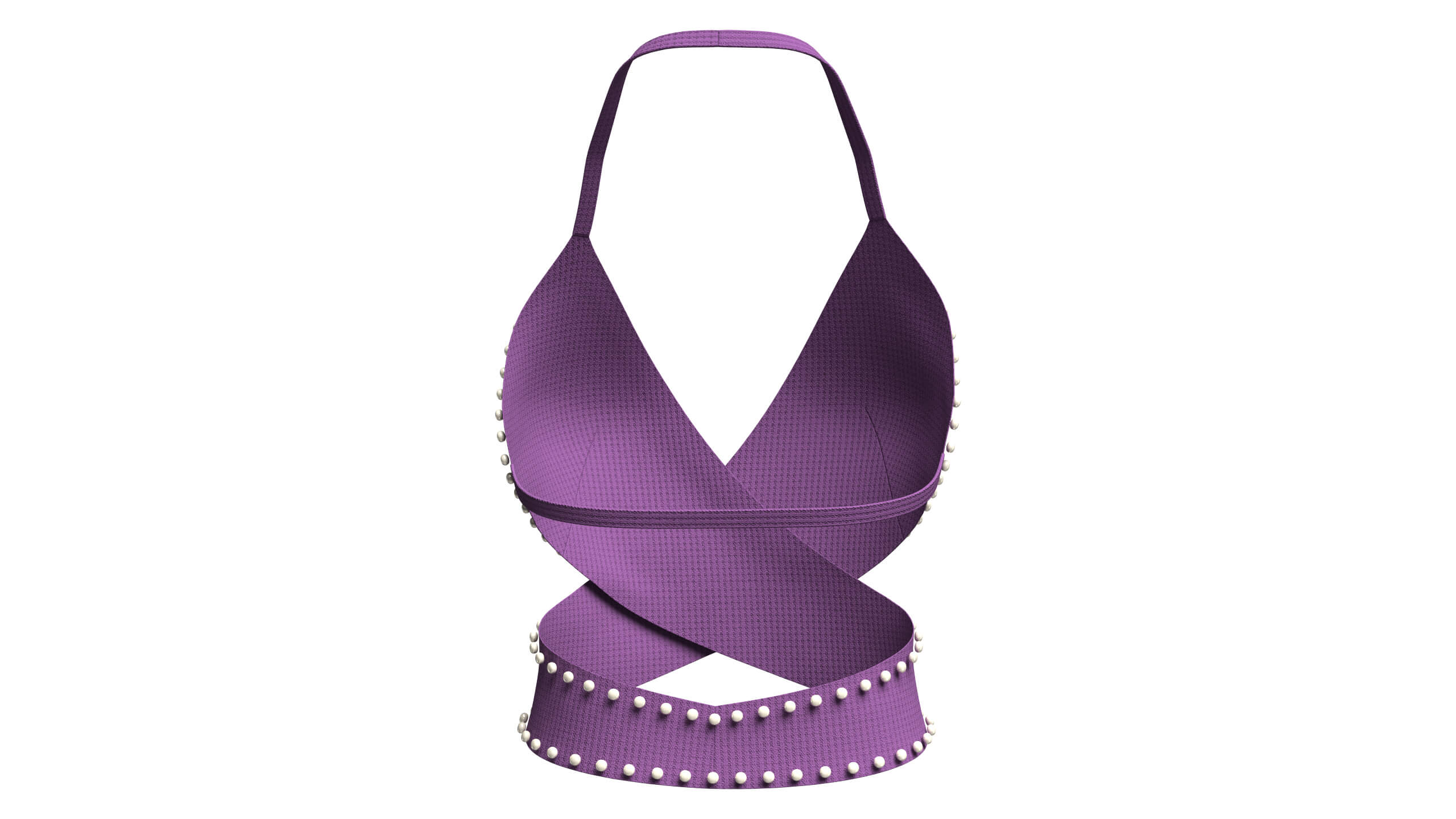 Girls Ribbed Criss-Cross Halter Top 3D Model