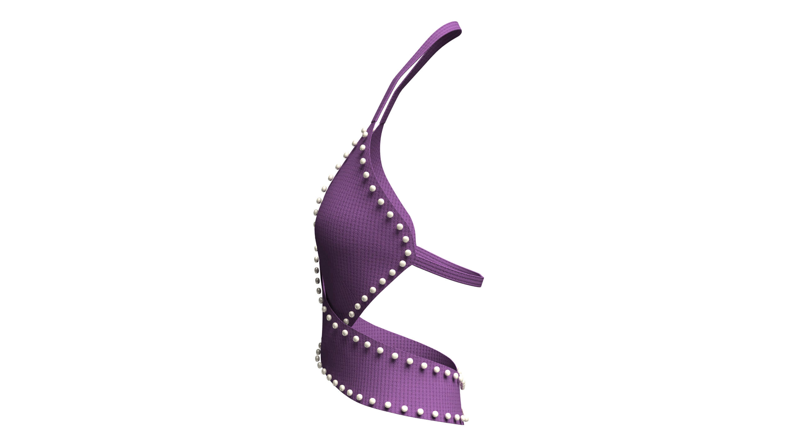 Girls Ribbed Criss-Cross Halter Top 3D Model