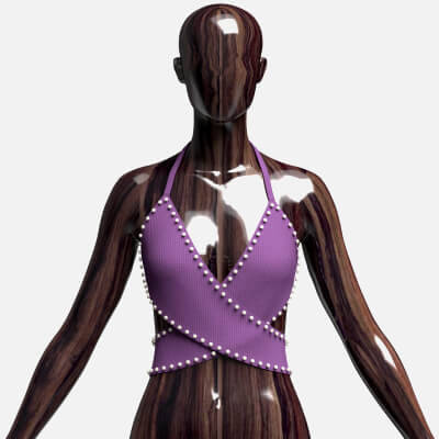 Girls Ribbed Criss-Cross Halter Top