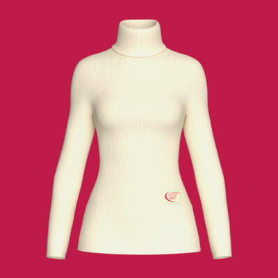 Girls Ribbed Patch-Detail Turtleneck Sweater