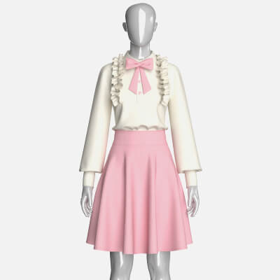 Girls Ruffled Shirt with Skirt - Outfit