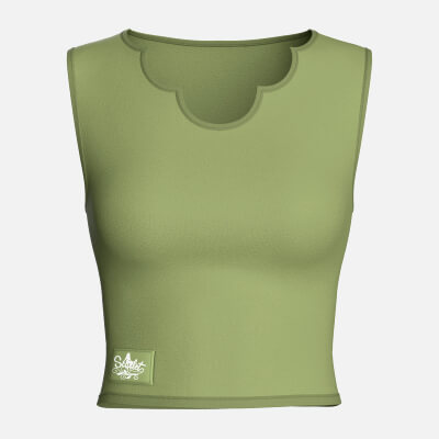 Girls Scallop Neckline Sleeveless Crop Top