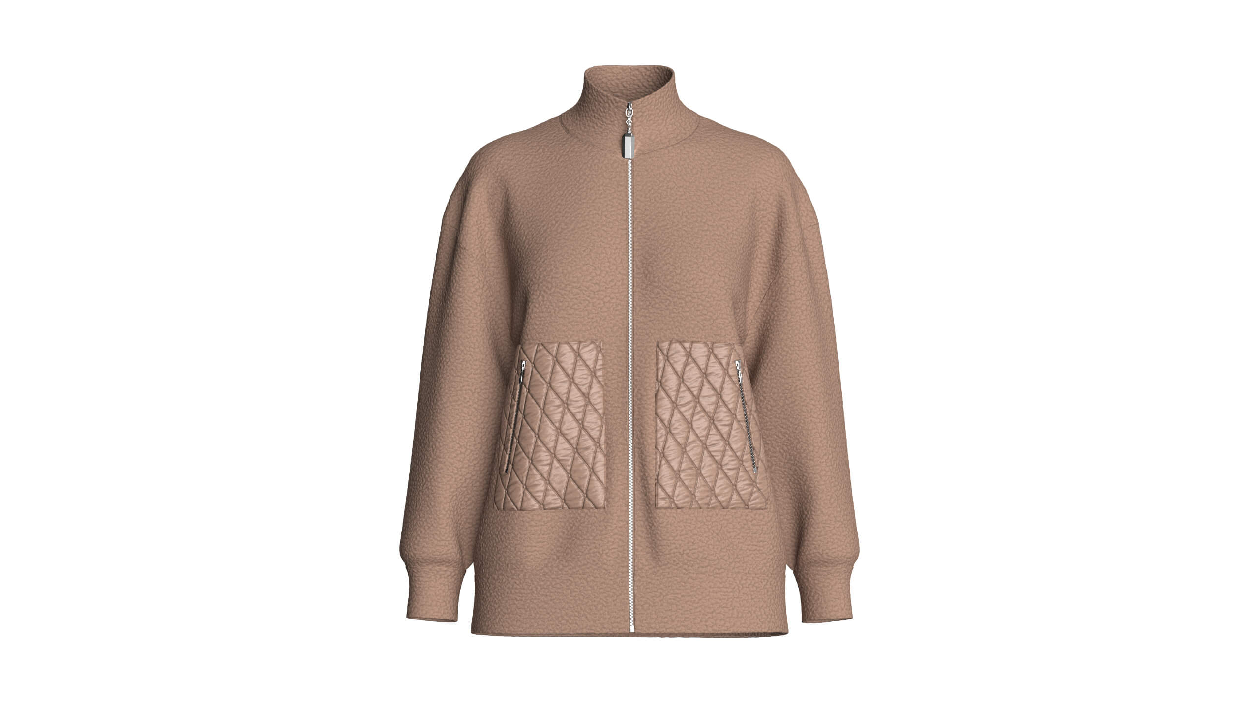 Girls Sherpa Fleece Jacket with Front Pockets 3D Model