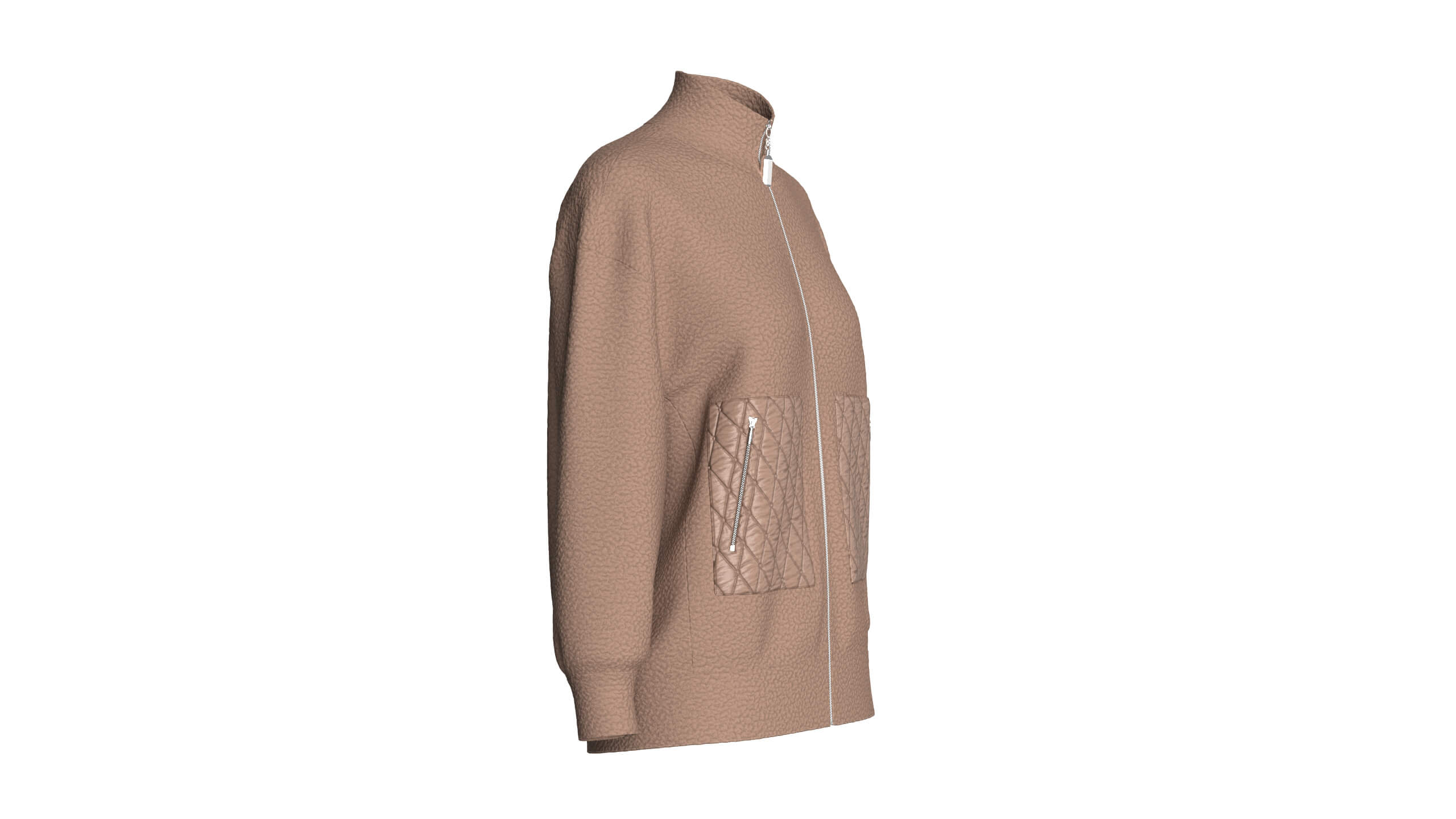 Girls Sherpa Fleece Jacket with Front Pockets 3D Model