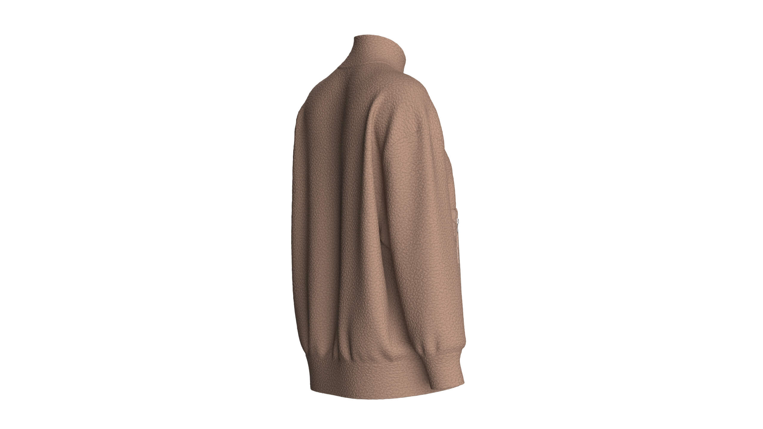 Girls Sherpa Fleece Jacket with Front Pockets 3D Model