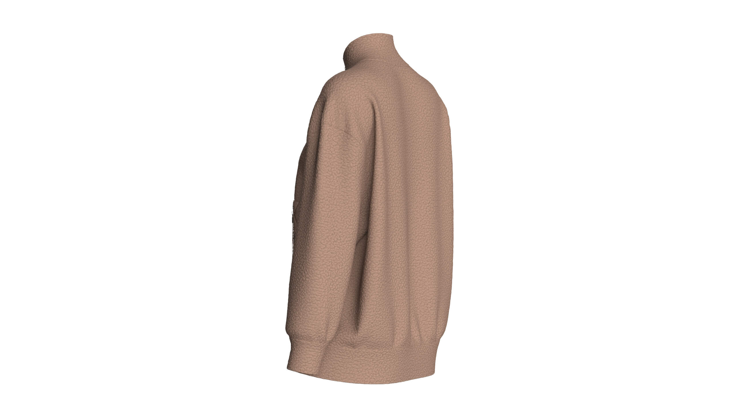 Girls Sherpa Fleece Jacket with Front Pockets 3D Model