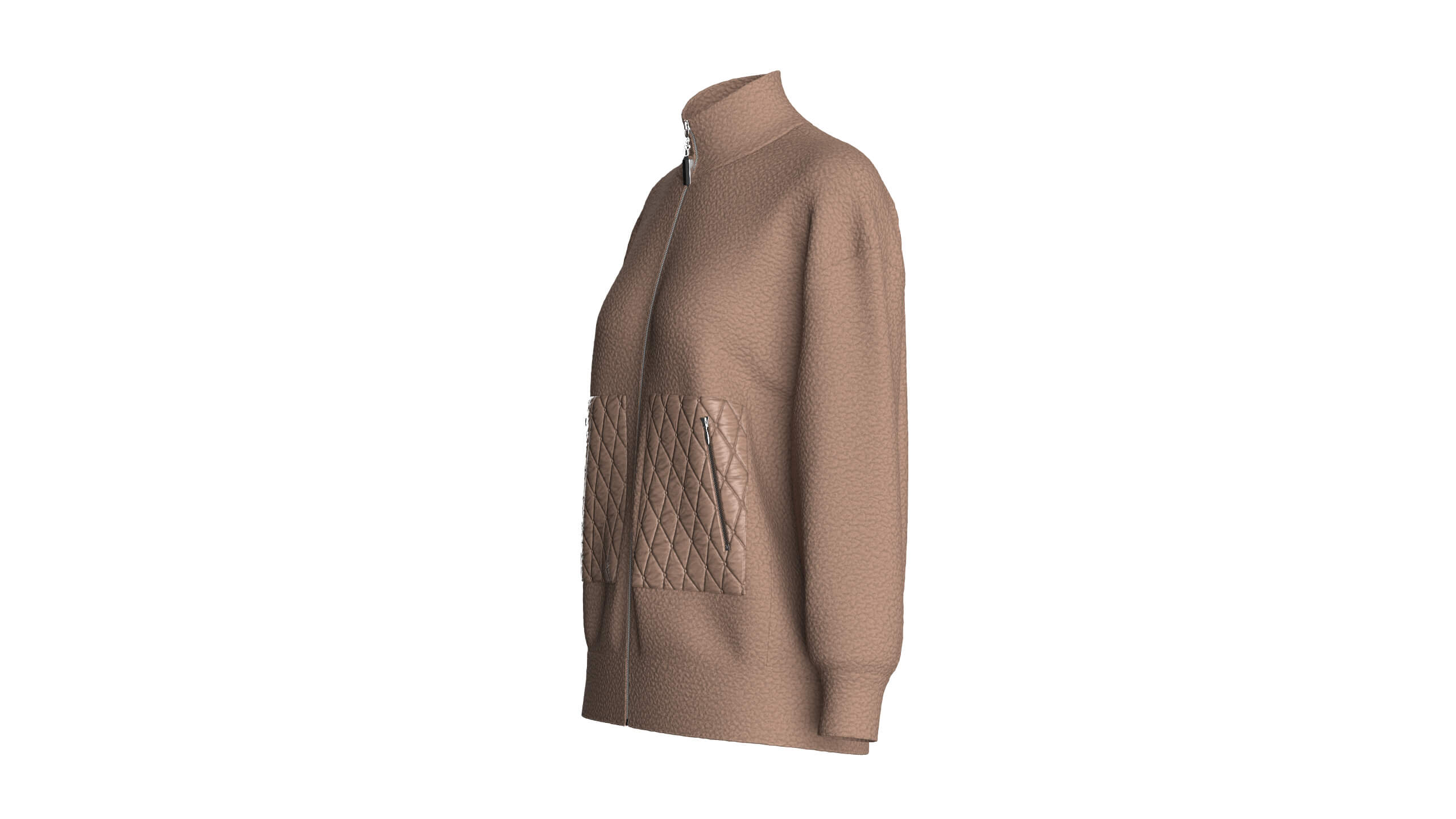 Girls Sherpa Fleece Jacket with Front Pockets 3D Model