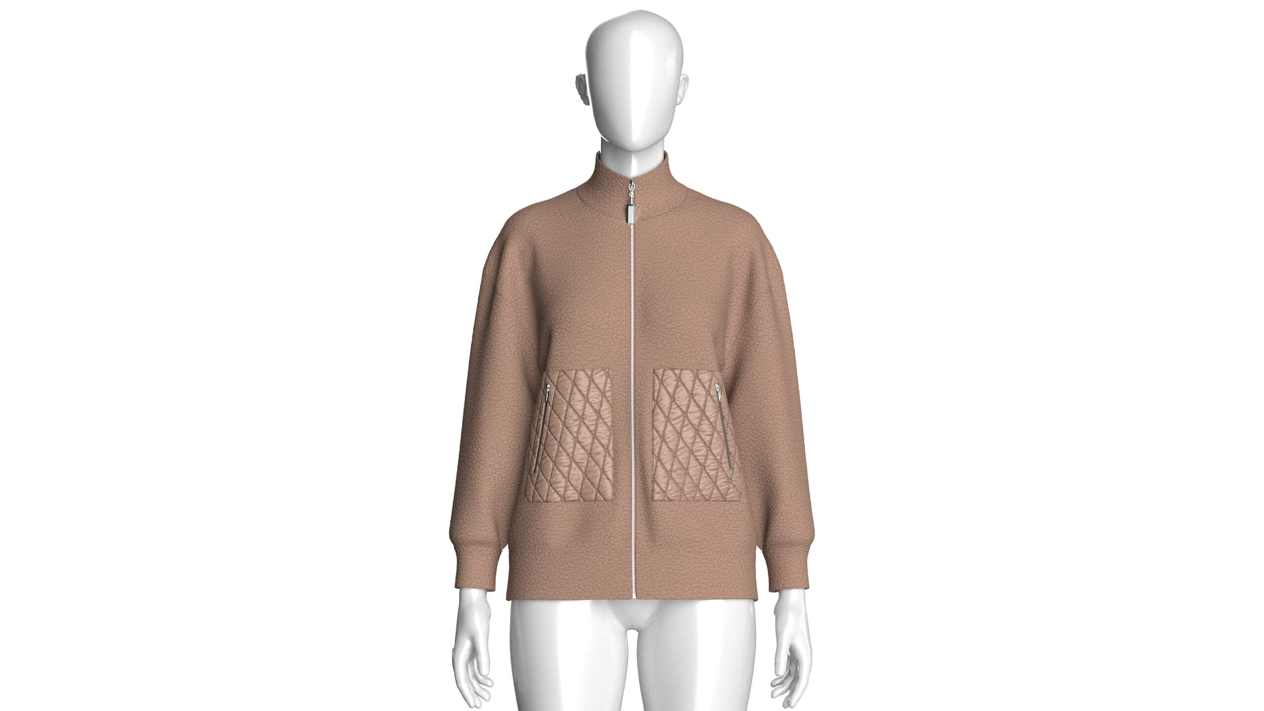 Girls Sherpa Fleece Jacket with Front Pockets 3D Model