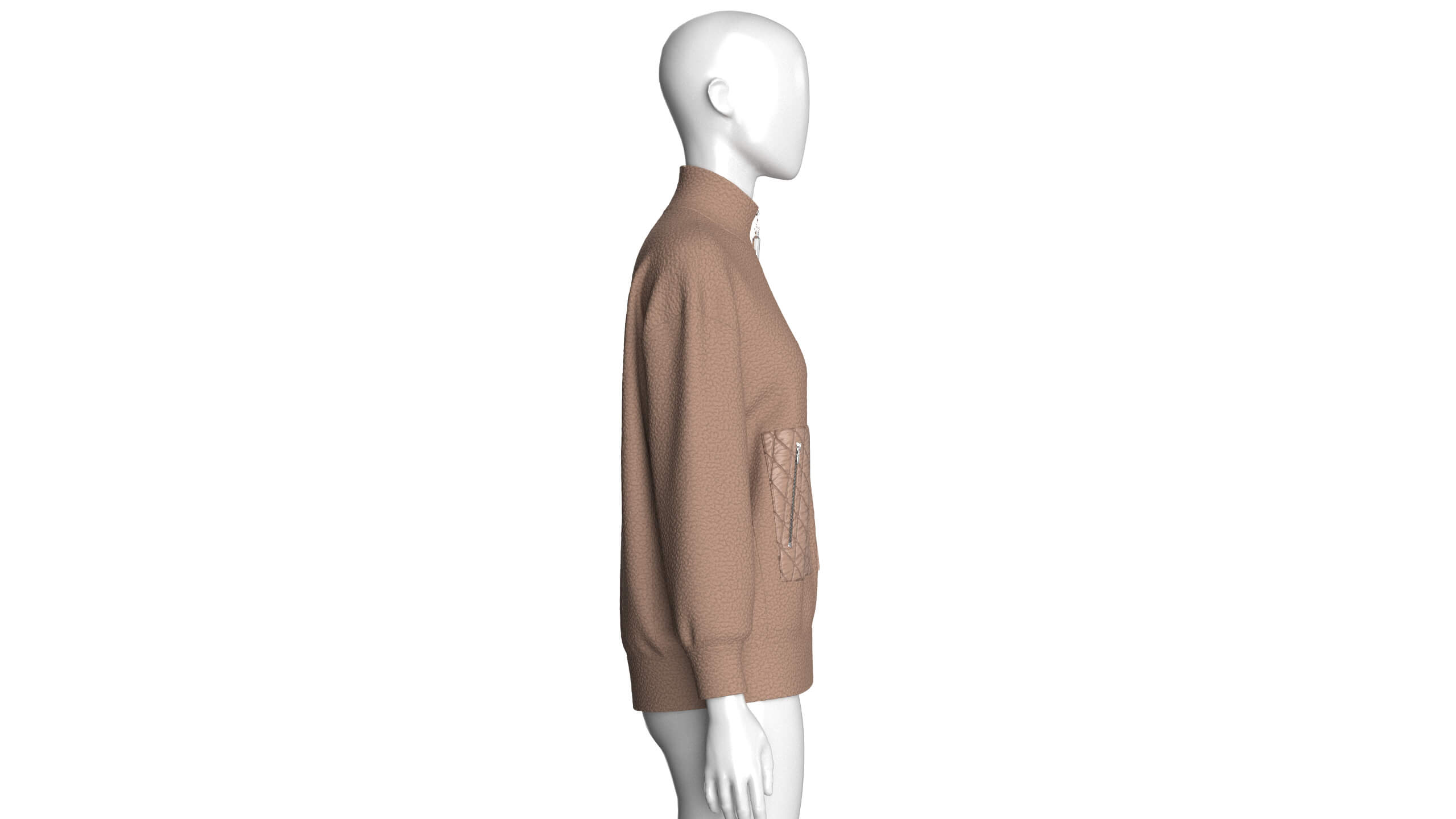 Girls Sherpa Fleece Jacket with Front Pockets 3D Model