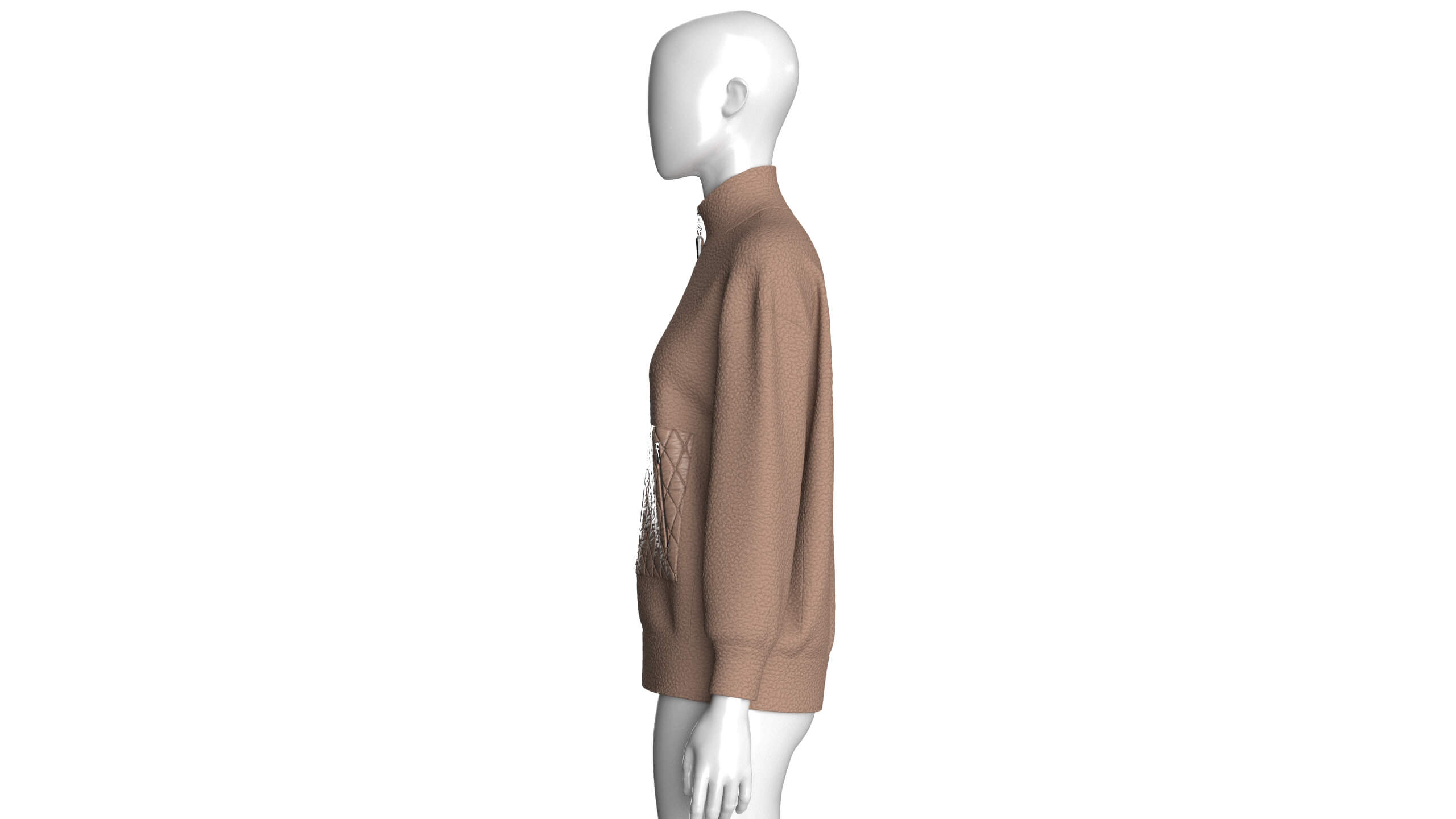 Girls Sherpa Fleece Jacket with Front Pockets 3D Model