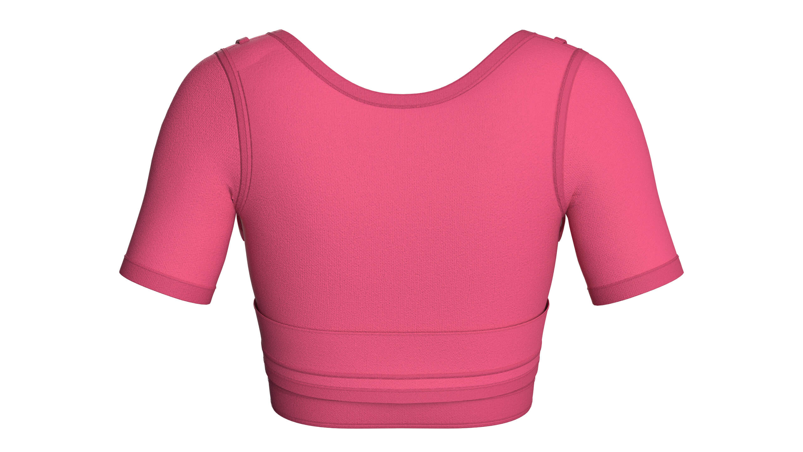 Girls Short-Sleeve Crop Top with Harness Straps 3D Model