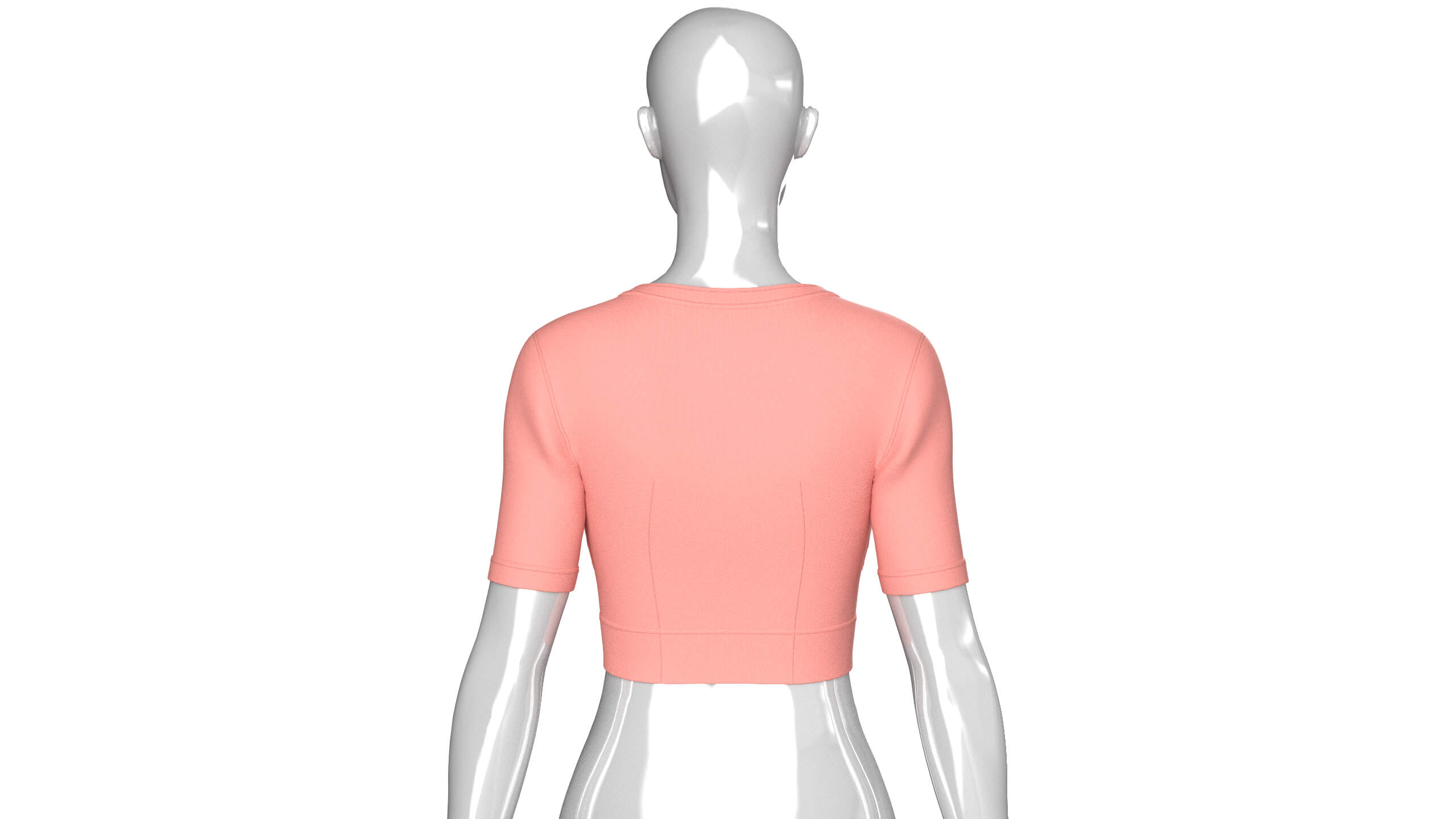 Girls Short-Sleeve Cutout Crop Top 3D Model