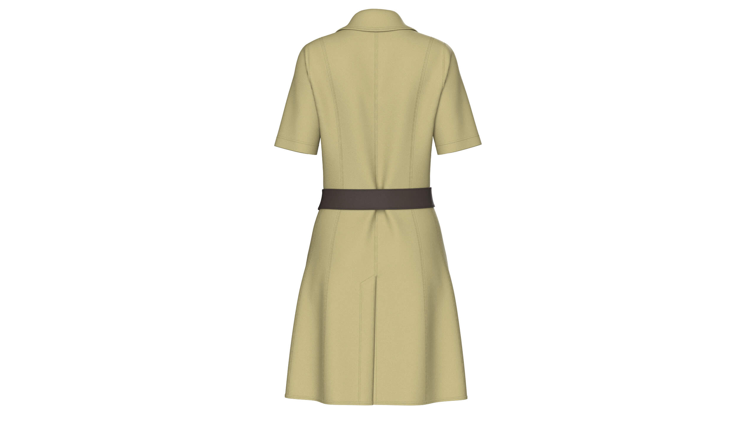 Girls Short Sleeve Double Breasted Coat Dress 3D Model