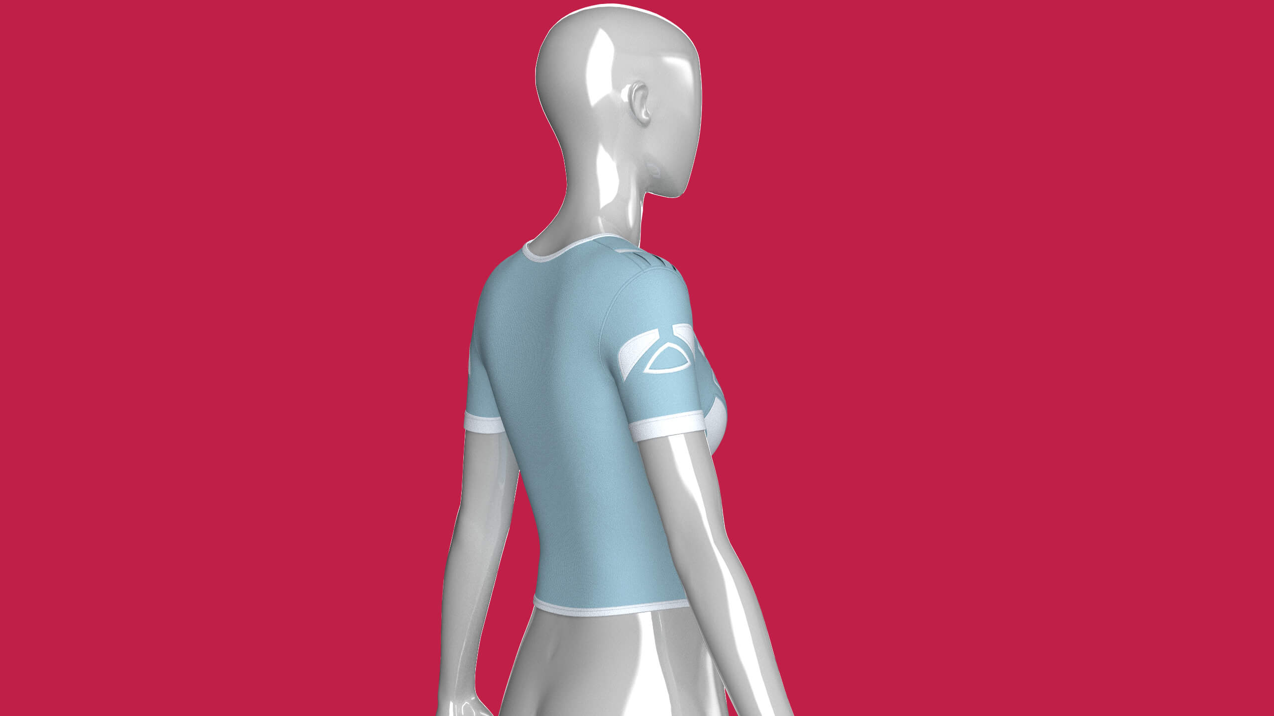 Girls Short Sleeve Tactical Crop Top 3D Model