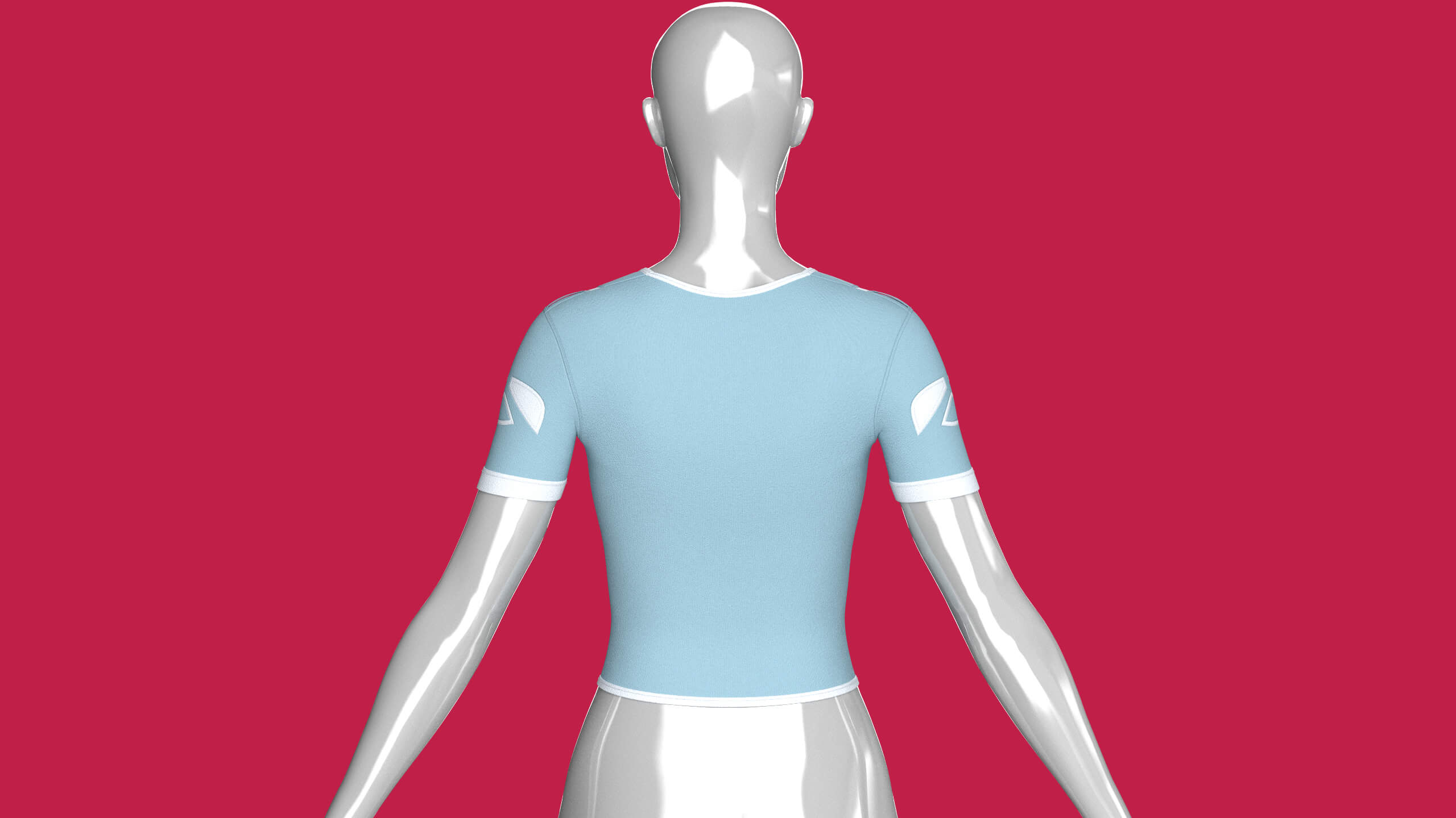 Girls Short Sleeve Tactical Crop Top 3D Model