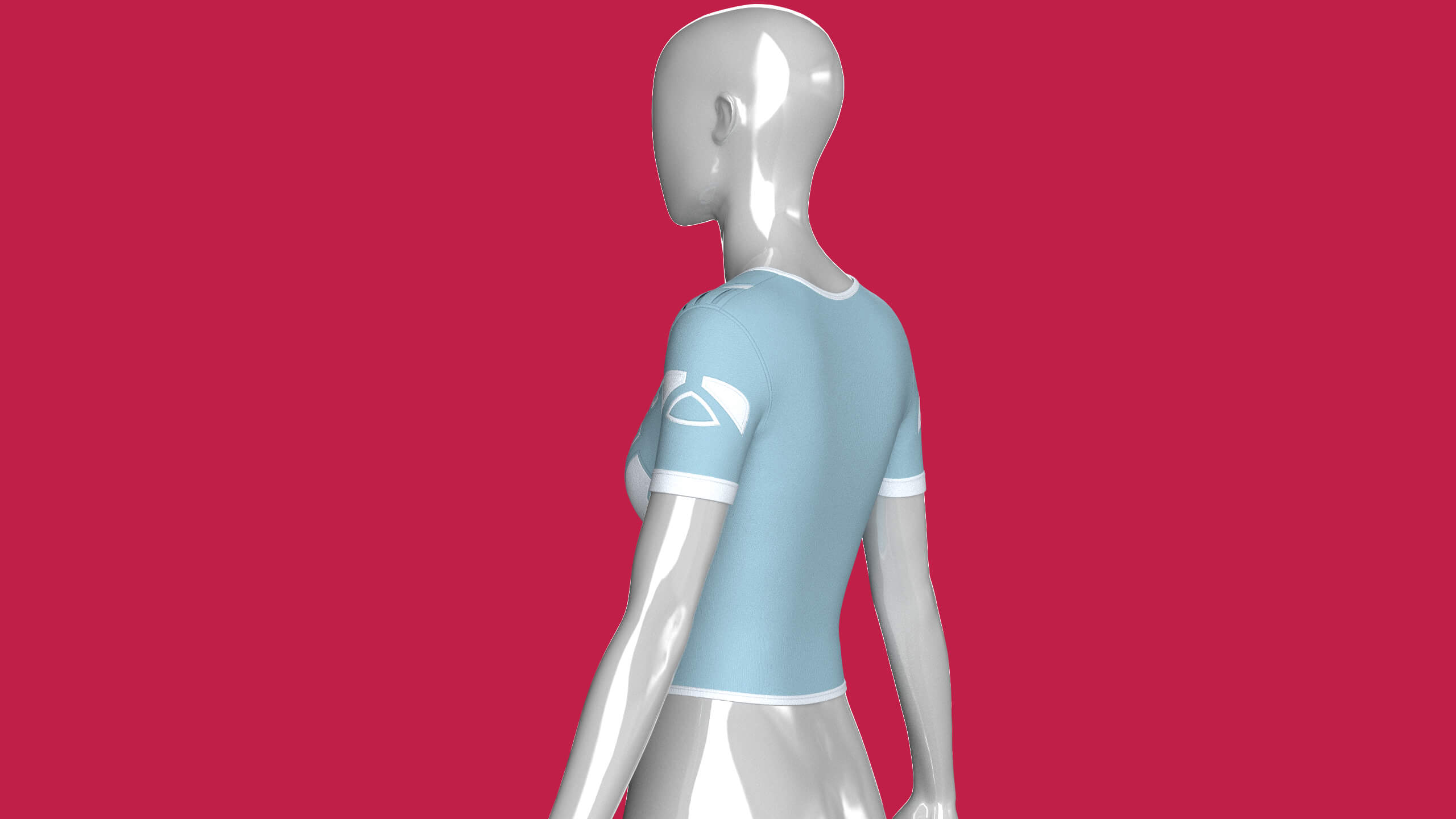 Girls Short Sleeve Tactical Crop Top 3D Model