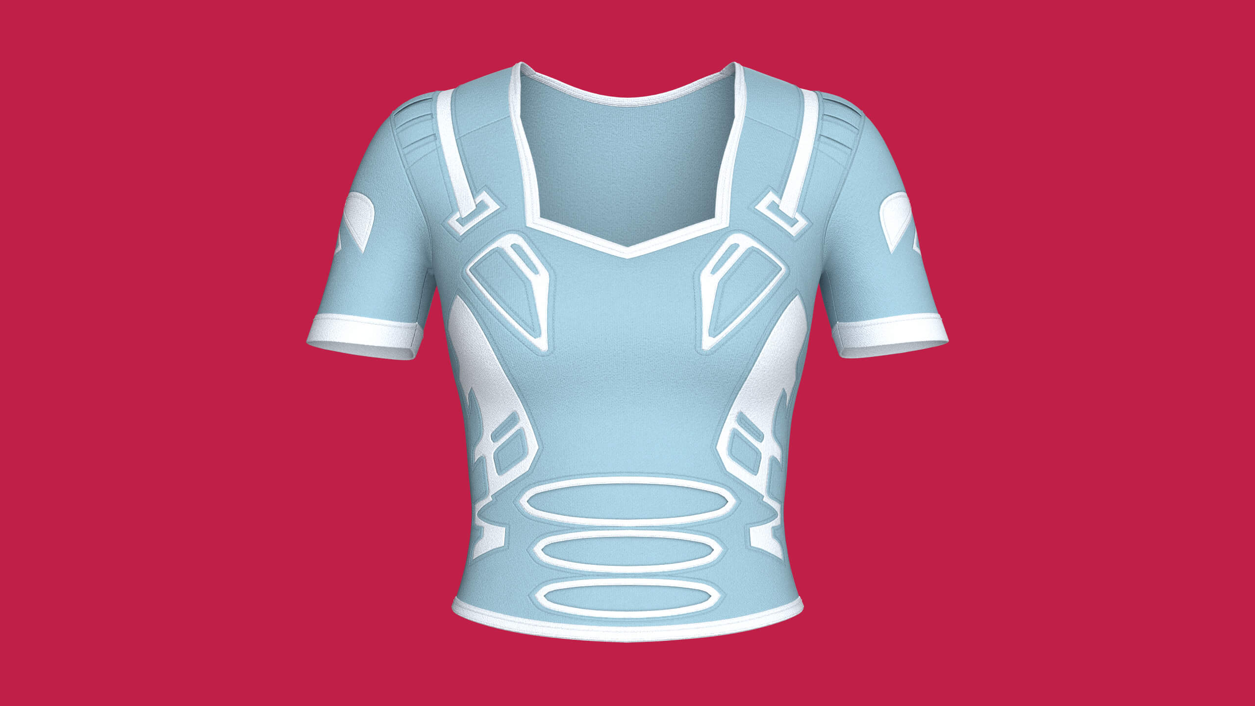 Girls Short Sleeve Tactical Crop Top 3D Model