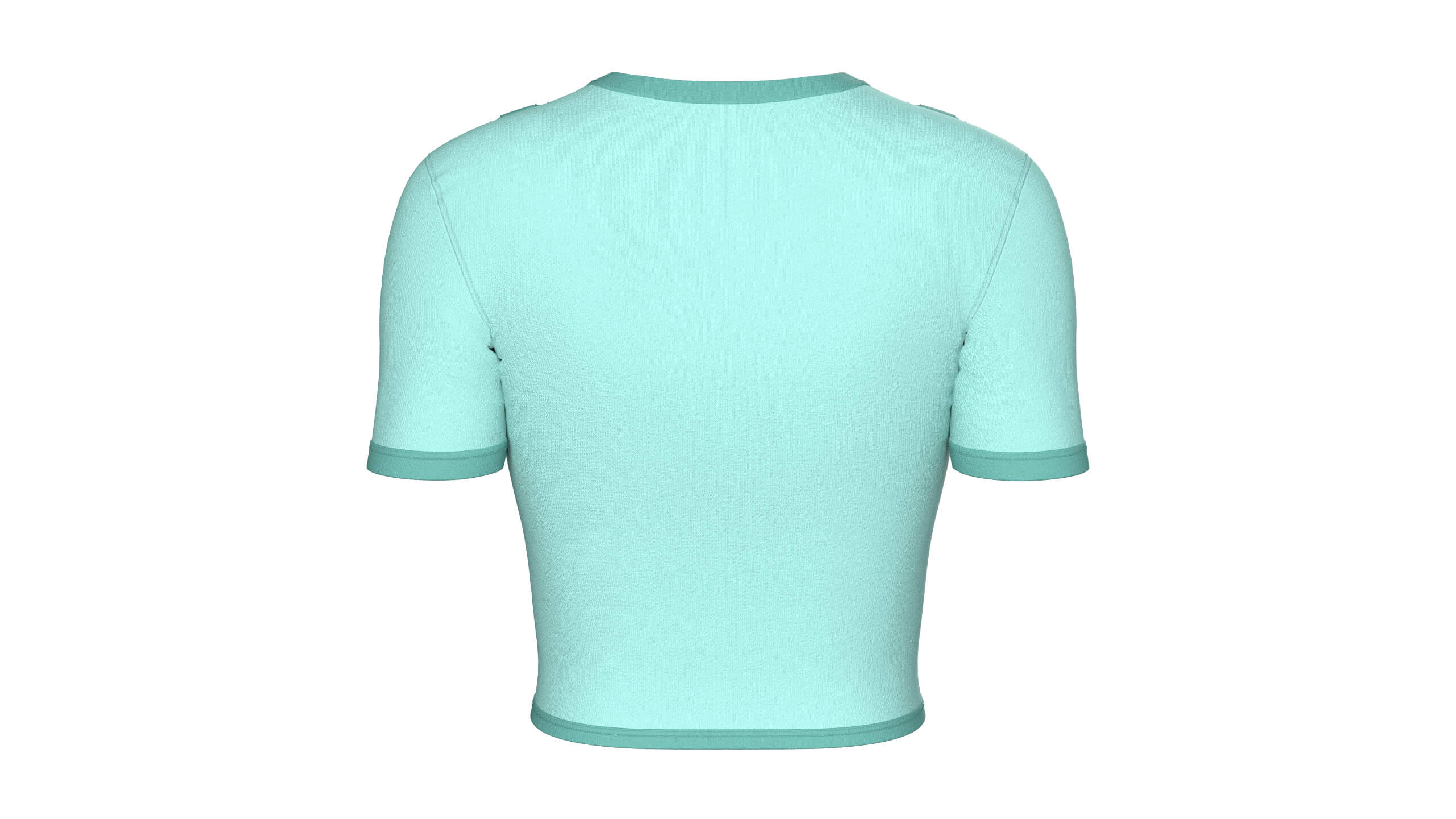 Girls Short Sleeve Zip-Up Crop Top 3D Model