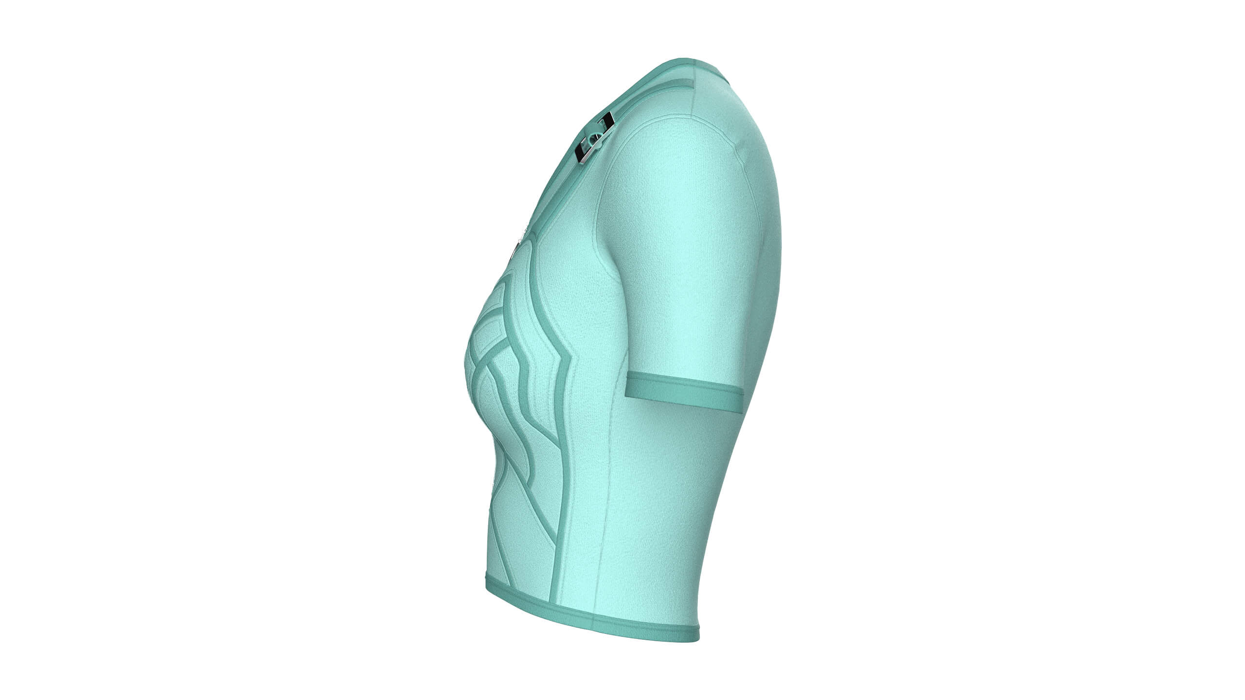 Girls Short Sleeve Zip-Up Crop Top 3D Model