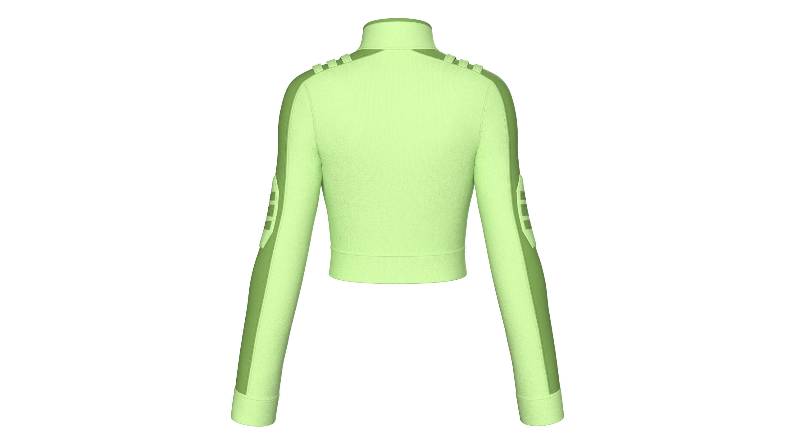 Girls Shoulder Strap Half-Zip Crop Jacket 3D Model
