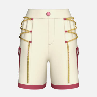 Girls Side Chain Lacing Shorts with Pockets