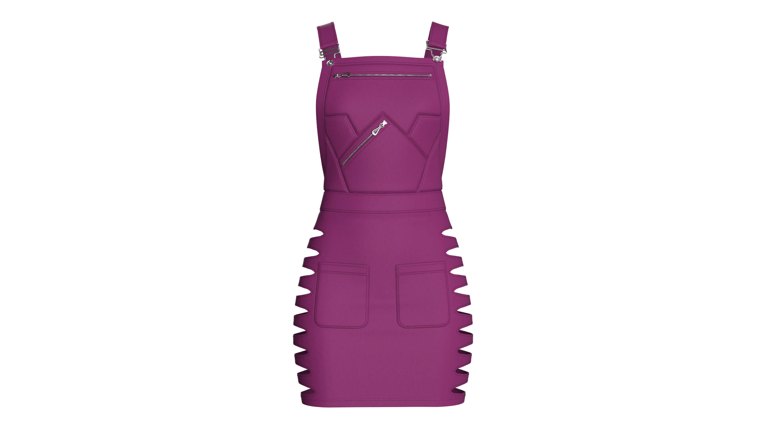 Girls Side Cut Out Overall Mini Dress 3D Model