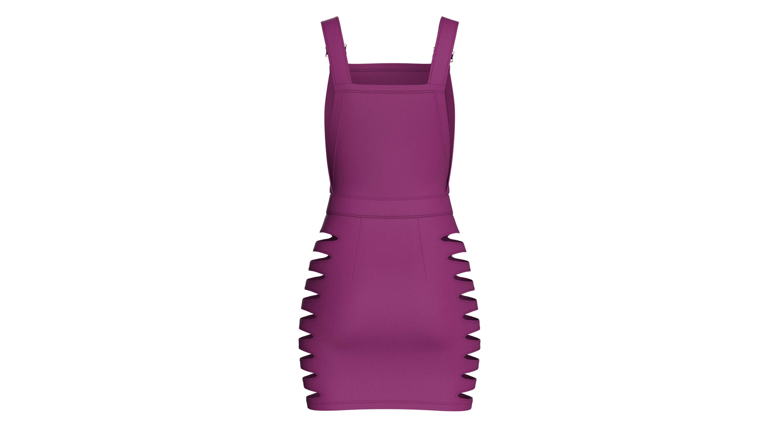 Girls Side Cut Out Overall Mini Dress 3D Model