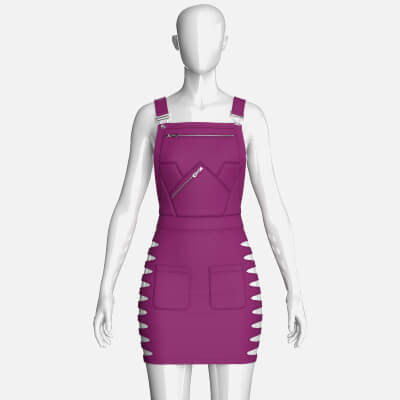Girls Side Cut Out Overall Mini Dress