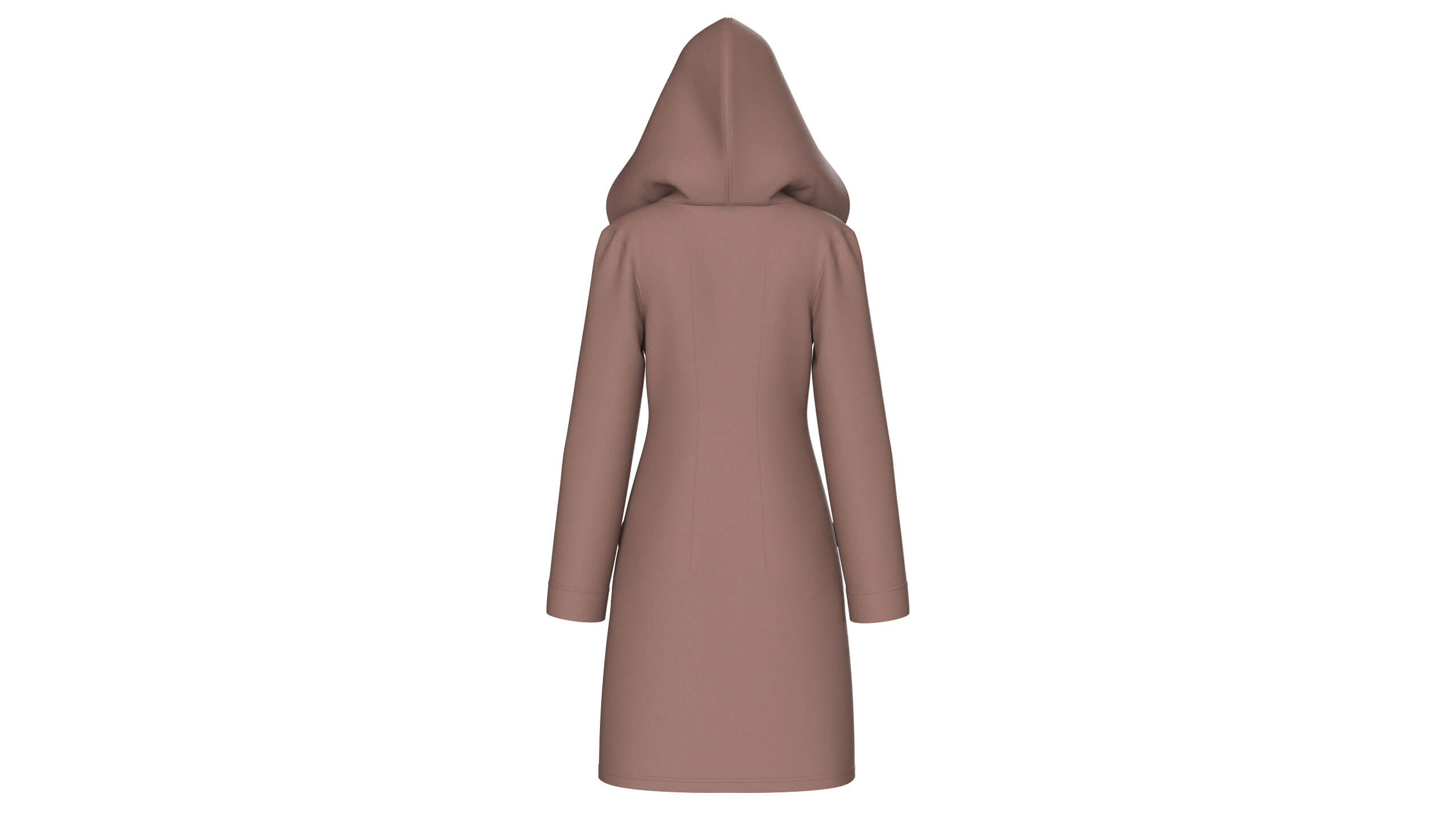 Girls Side Zip Long Hooded Coat 3D Model