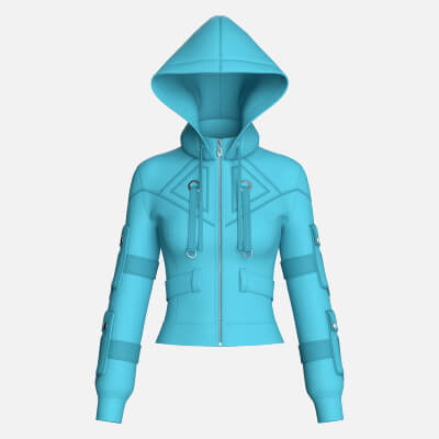 Girls Sleeve Cargo Pocket Hooded Utility Jacket