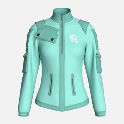 Girls Sleeve Cargo Pocket Zip Jacket