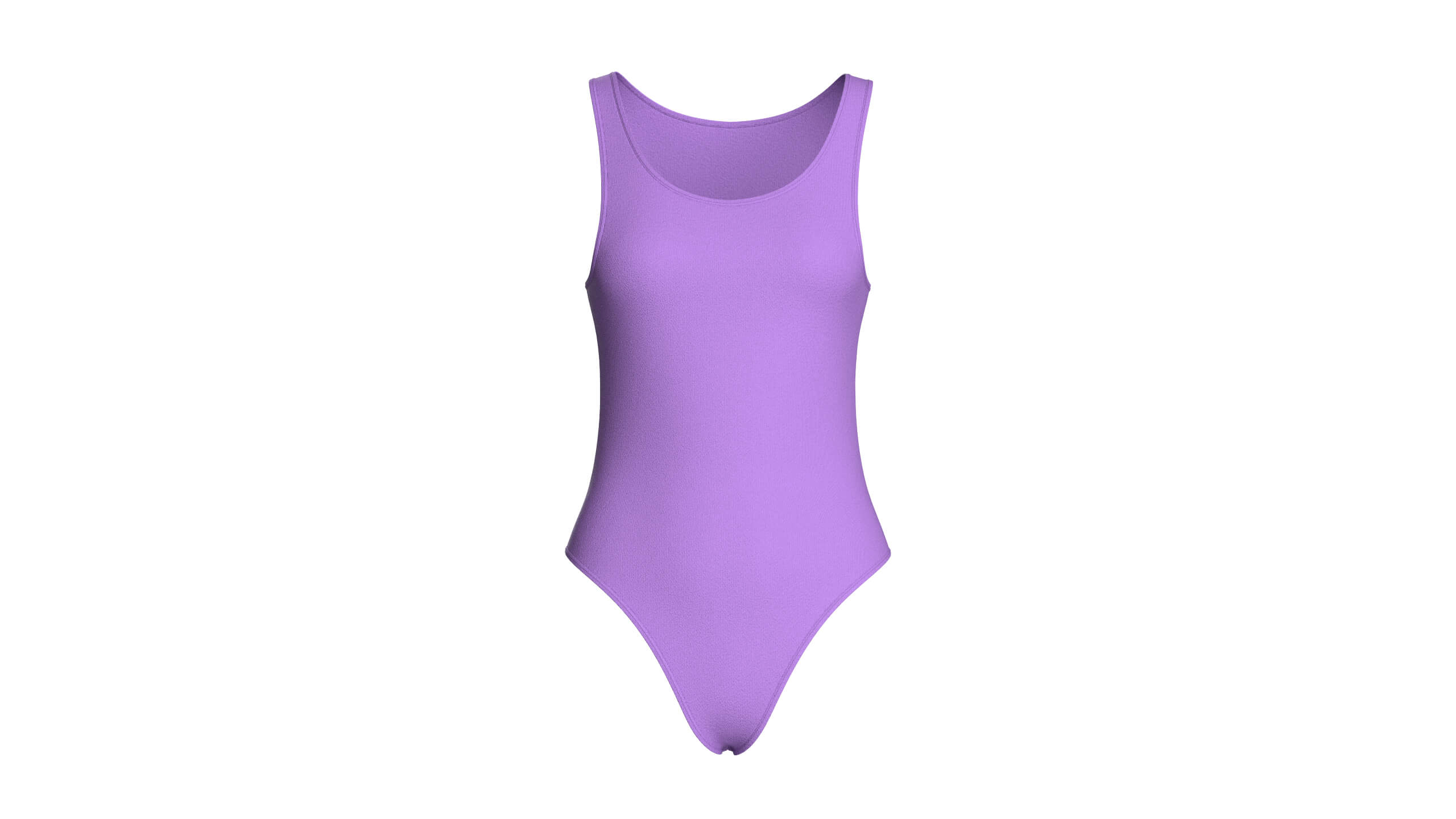 Girls Sleeveless High-Cut Bodysuit 3D Model
