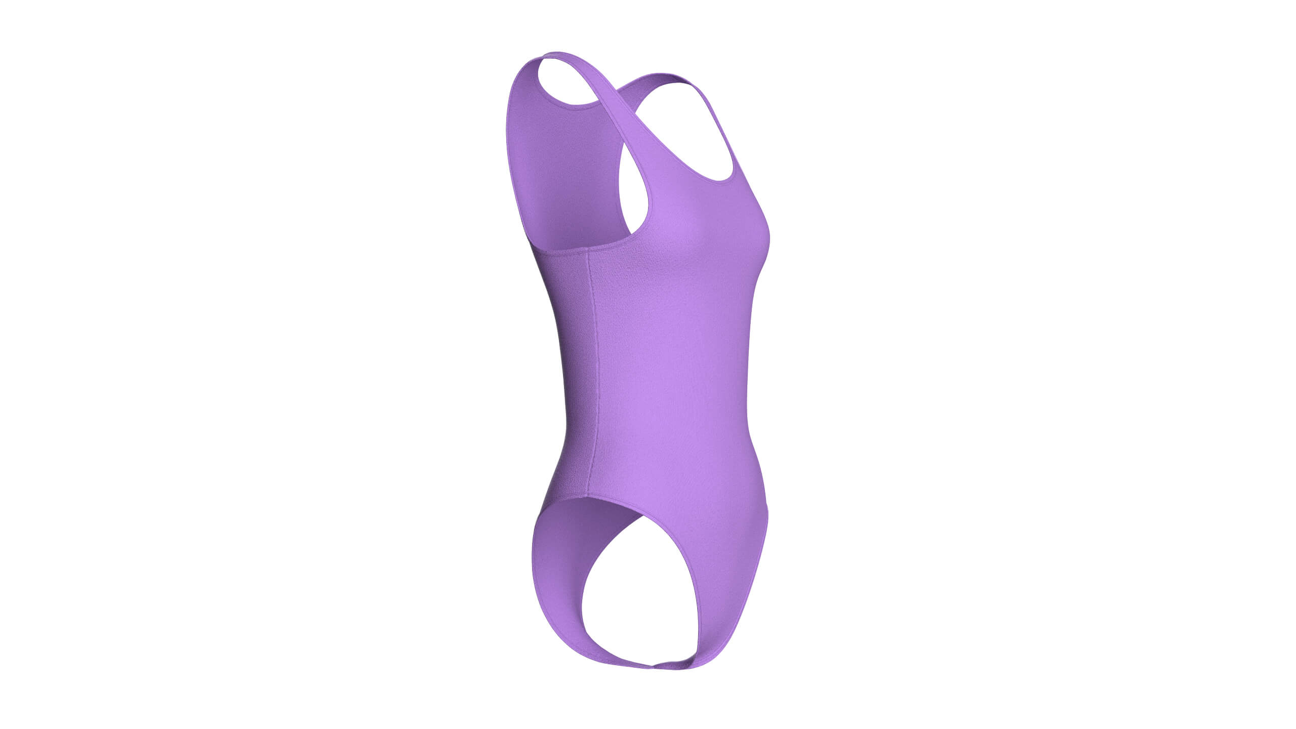 Girls Sleeveless High-Cut Bodysuit 3D Model